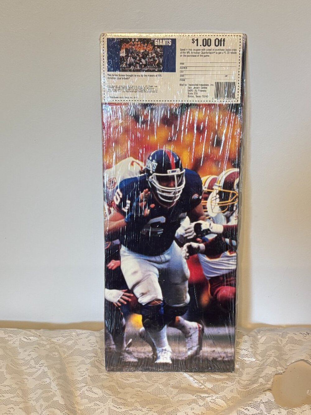 VTG NOS NY Giants Cardboard Cutout 1987 Super Bowl XXI Champs Garage Fathers fan